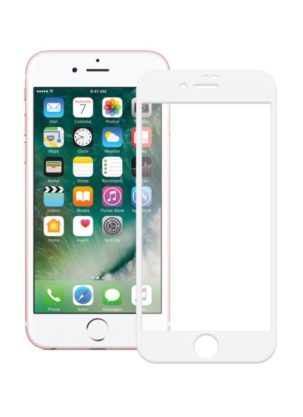 POWERTECH Tempered Glass 5D Full Glue για iPhone 7, White