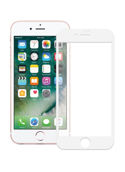 POWERTECH Tempered Glass 5D Full Glue για iPhone 8, White