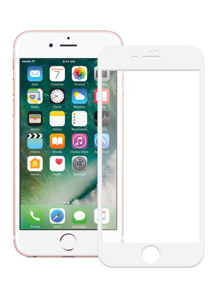 POWERTECH Tempered Glass 5D Full Glue για iPhone 8 Plus, λευκό