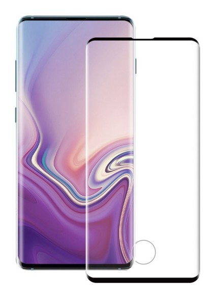 POWERTECH Tempered Glass 3D, half glue, curved, Samsung S10 Plus, μαύρο