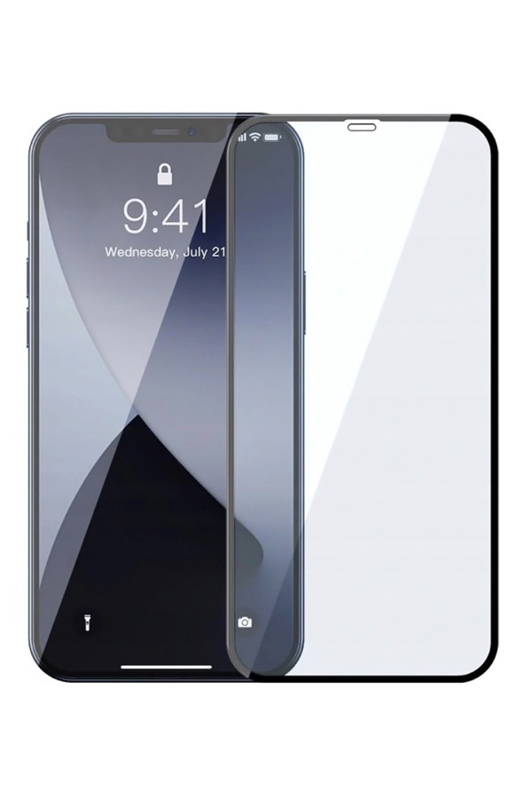 POWERTECH Tempered Glass 5D, full glue, iPhone 12 Pro Max, μαύρο