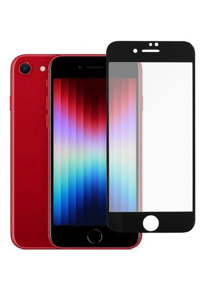 POWERTECH tempered glass 5D TGC-0584, full glue, iPhone SE 2022, μαύρο