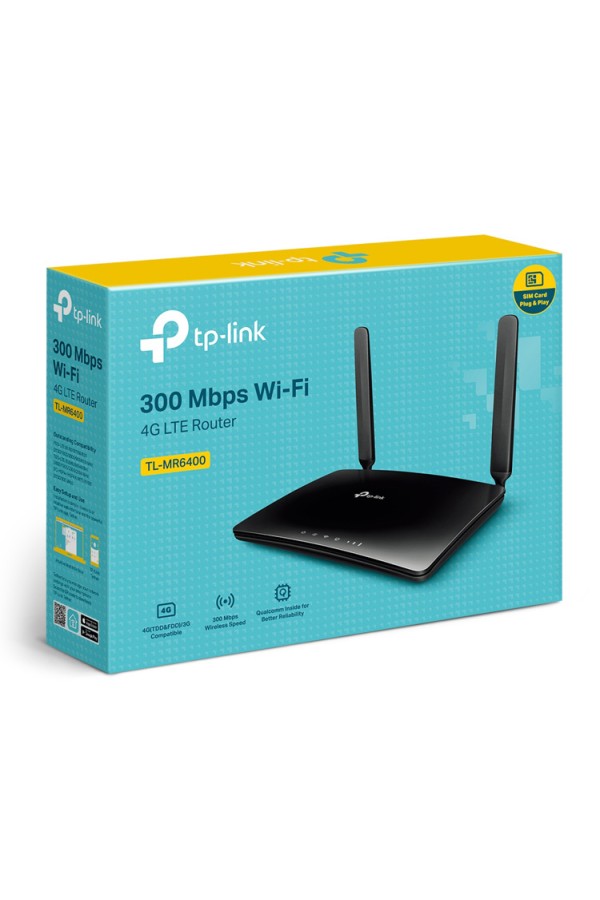 TP-LINK Wireless N Router TL-MR6400, 4G LTE, Wi-Fi 300Mbps, Ver. 4.0