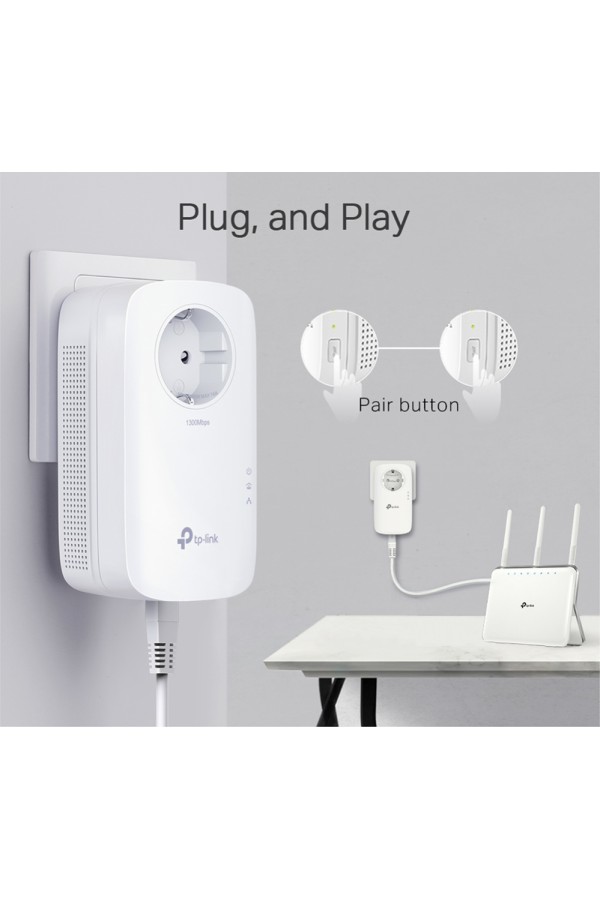 TP-LINK Passthrough Powerline Starter Kit TL-PA8010P, AV1300, Ver: 3.0