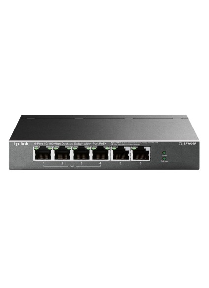 TP-LINK desktop switch TL-SF1006P, 6-Port 10/100Mbps, 4x PoE+, Ver. 1.0