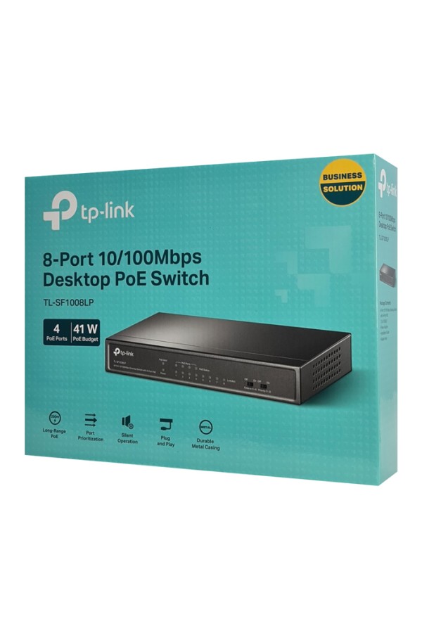TP-LINK desktop switch TL-SF1008LP, 8-Port 10/100Mbps, 4x PoE, Ver. 2.0