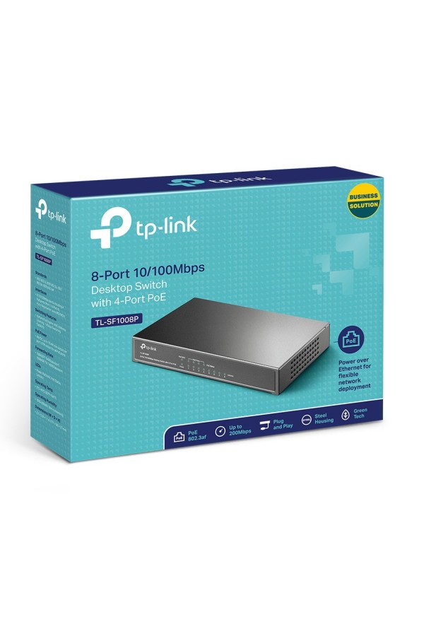 TP-LINK Desktop Switch TL-SF1008P 8 Θυρών, με 4-port POE, Ver. 6.0