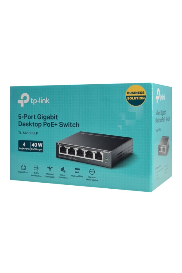 TP-LINK desktop switch TL-SG1005LP, 5-Port Gigabit, 4x PoE+, Ver. 2.0