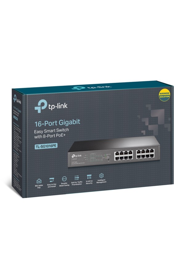 TP-LINK easy smart switch TL-SG1016PE, 16-Port Gigabit, PoE+, Ver. 3.0