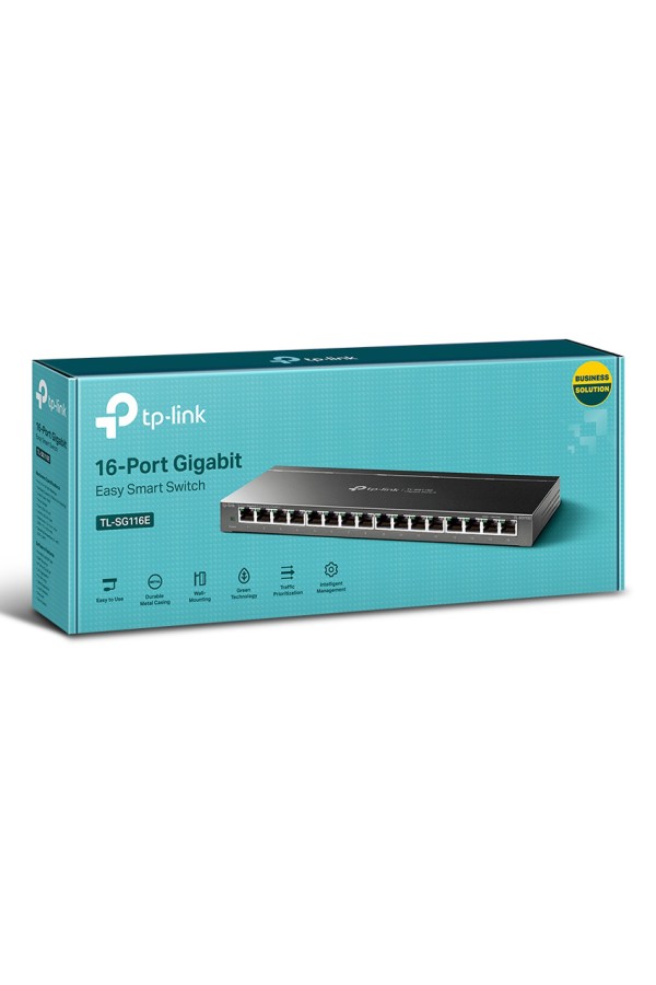 TP-LINK Easy Smart Switch TL-SG116E, 16-Port Gigabit, Ver. 1.2