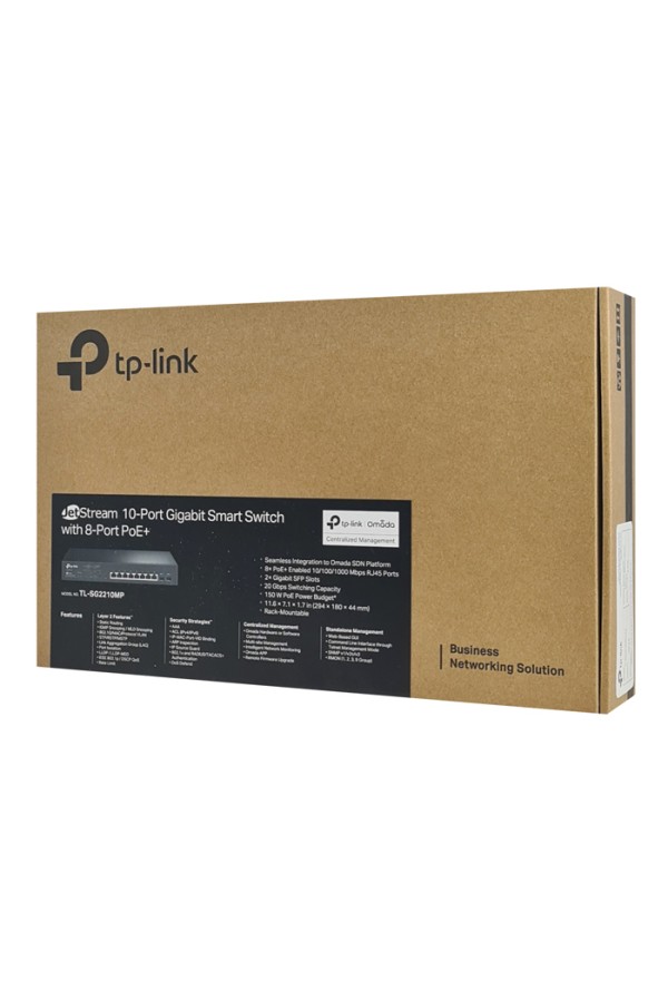 TP-LINK JetStream switch TL-SG2210MP, 10-Port Gigabit, 8x PoE+, Ver. 4.0