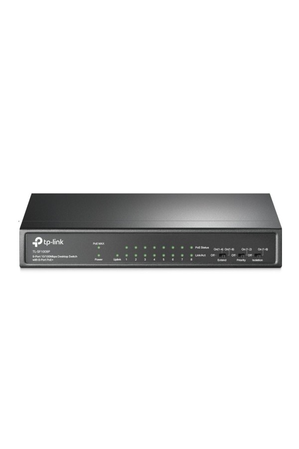 TP-LINK 9-Port 10/100 Mbps Desktop Switch with 8-Port PoE+ (TL-SF1009P) (TPTL-SF1009P)