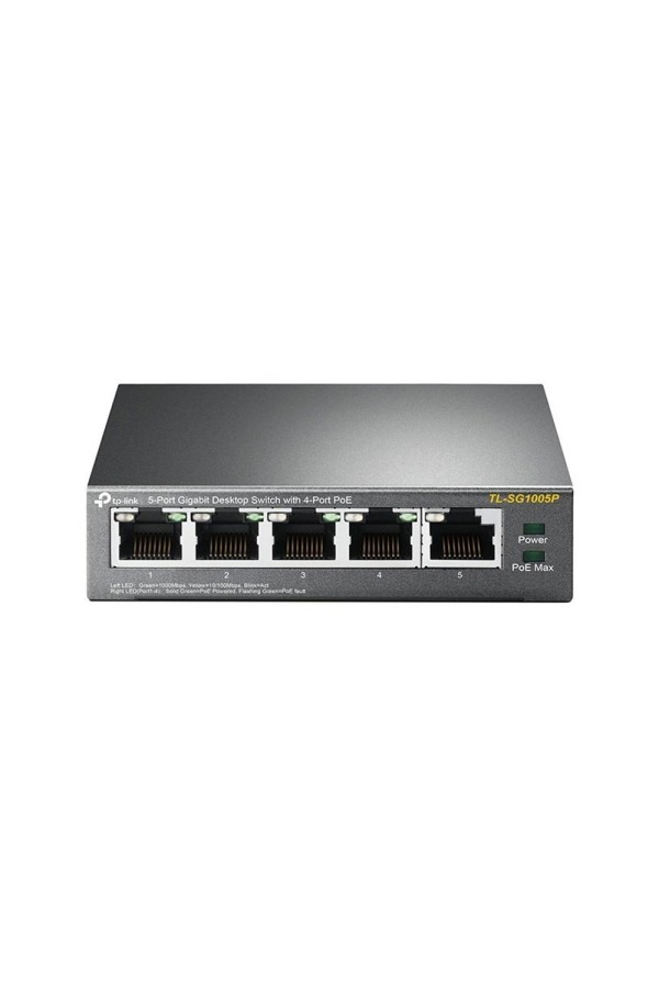 TP-LINK 5-Port Gigabit Desktop Switch with 4-Port PoE V2 (TL-SG1005P) (TPTL-SG1005P)