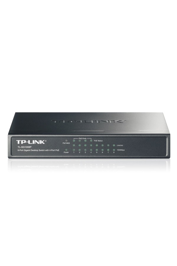 TP-LINK Switch 10/100/1000 Mbps 8 Ports V6 (TL-SG1008P) (TPTL-SG1008P)