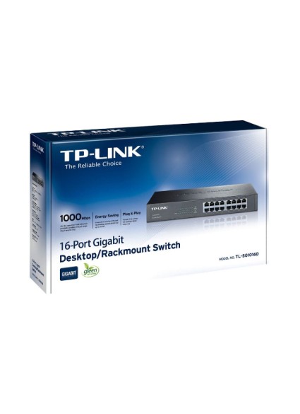 TP-LINK Switch 10/100/1000 Mbps 16 Ports V10 (TL-SG1016D) (TPTL-SG1016D)