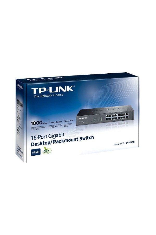 TP-LINK Switch 10/100/1000 Mbps 16 Ports V10 (TL-SG1016D) (TPTL-SG1016D)