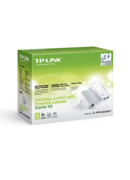 TP-LINK 300Mbps AV600 WiFi Powerline Extender Starter Kit (TL-WPA4220KIT) (TPTL-WPA4220KIT)