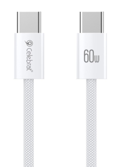 CELEBRAT καλώδιο USB-C U600, 60W, 480Mbps, 1m, λευκό