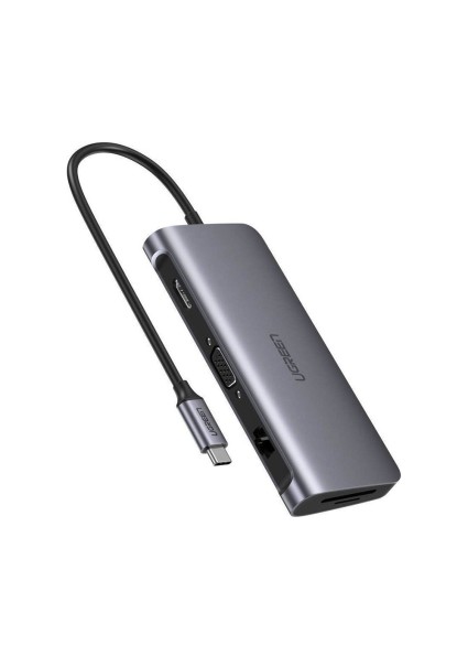 Ugreen USB-C Docking Station με 4K PD Ethernet και συνδεση 2 Οθονών Γκρι (40873) (UGR40873)