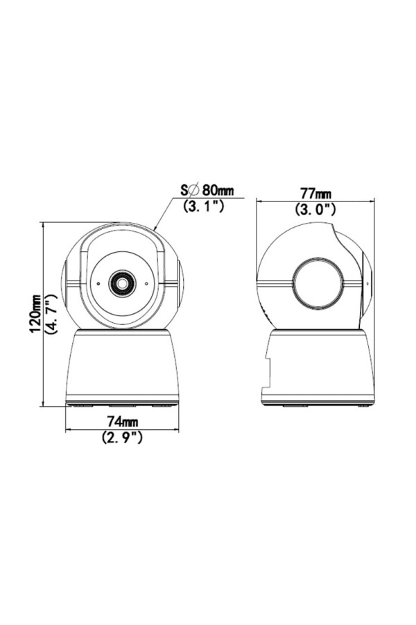 UNIARCH smart κάμερα UHO-S2E-M3, 3MP, WiFi, PTZ, SD