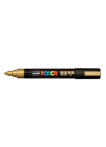 Uni-Ball Μαρκαδοροι Posca Pc-5M Medium Gold (PC5MMGLD) (UNIPC5MMGLD)