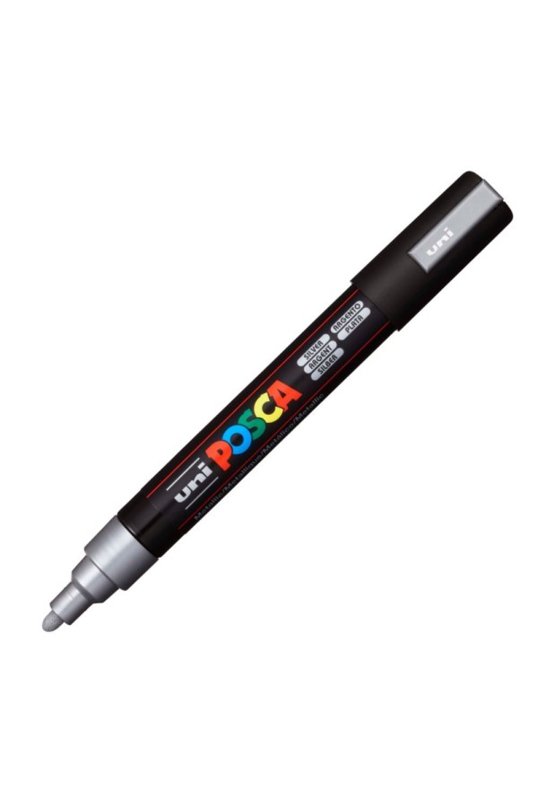 Uni-Ball Μαρκαδοροι Posca Pc-5M Medium Silver (PC5MMSLV) (UNIPC5MMSLV)