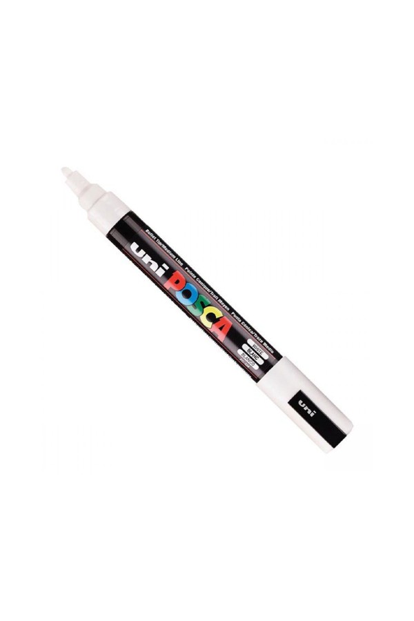 Uni-Ball Μαρκαδοροι Posca Pc-5M Medium White (PC5MMWH) (UNIPC5MMWH)