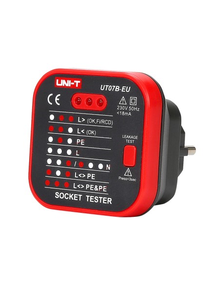 UNI-T tester πρίζας UT07B-EU, 230V, 50Hz