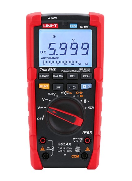 UNI-T ψηφιακό πολύμετρο Solar Pro UT196, 1700V DC/1500V AC, True RMS