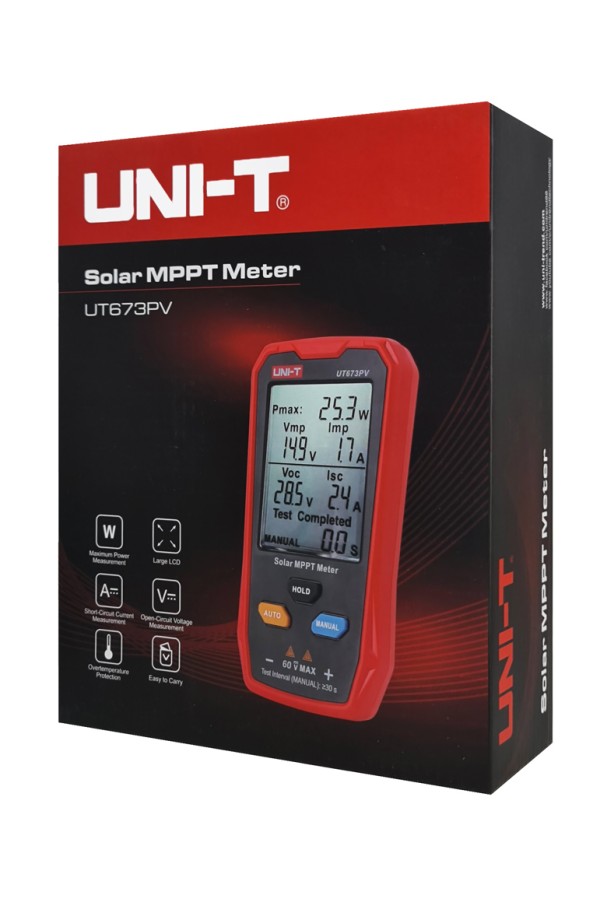 UNI-T tester φωτοβολταϊκών πάνελ UT673PV, 5~800W, 0~35A, 12~60V