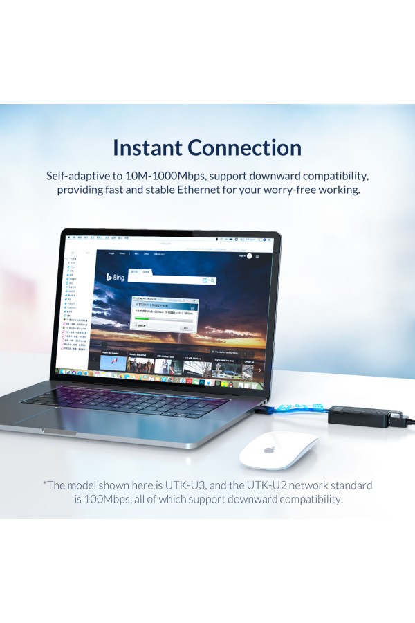 ORICO αντάπτορας δικτύου UTK-U2, USB, 100Mbps Ethernet, μαύρος