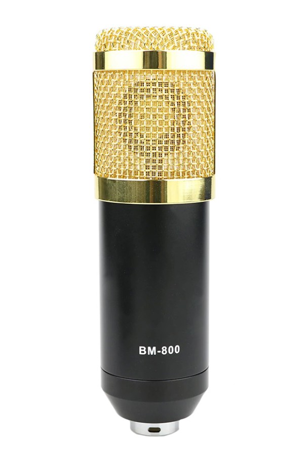 Επαγγελματικό πυκνωτικό μικρόφωνο με κονσόλα V8-CONT-SET, μαύρο-χρυσό
