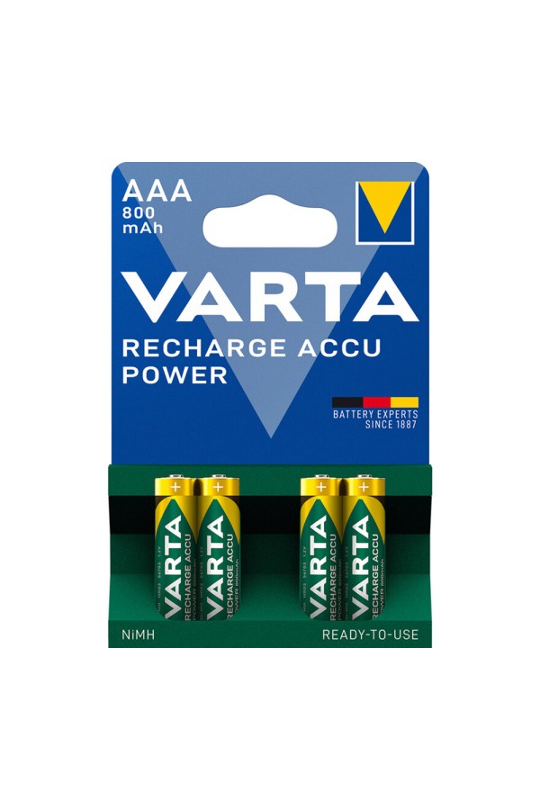 Επαναφορτιζόμενες Μπαταρίες Varta Ready2use R03 AAA Ni-MH 800 mAh 4 τμχ (56703B4) (VART56703B4)