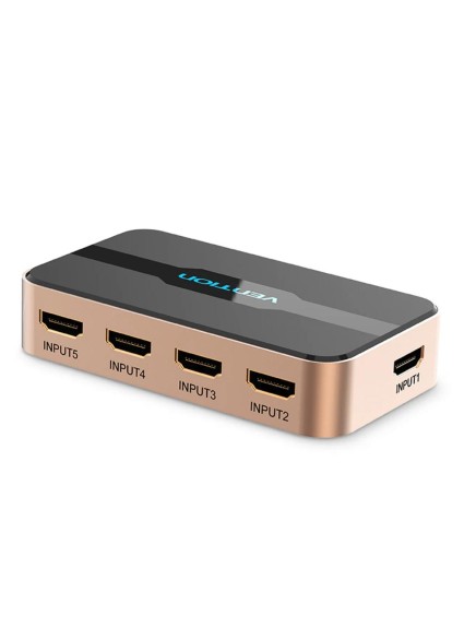 VENTION HDMI Switcher 5 In 1 Out Gold - High-End Series (ACDG0) (VENACDG0)