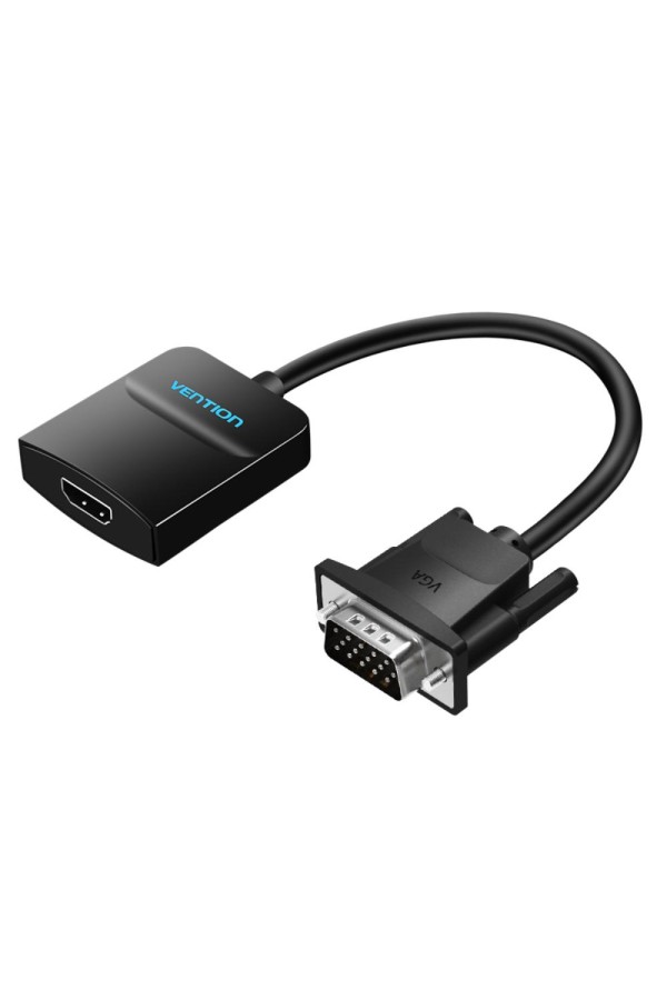 VENTION VGA to HDMI Converter with Female Micro USB and Audio Port 0.15M Black (ACNBB) (VENACNBB)