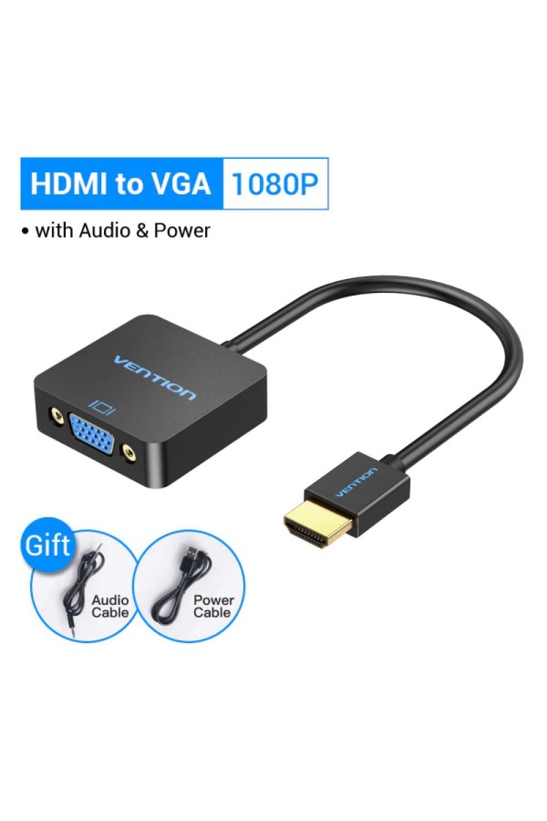 VENTION HDMI to VGA Converter with Female Micro USB and Audio Port 0.15M Black (ACRBB) (VENACRBB)