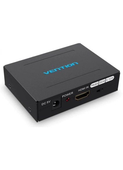 VENTION Audio Segregator HDMI to HDMI/ Optical Fiber/ 2RCA Audio Converter Black Metal Type (AFHB0) (VENAFHB0)