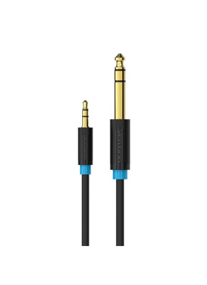 VENTION 3.5mm Male to 6.5mm Male Audio Cable 0.5M Black (BABBD) (VENBABBD)