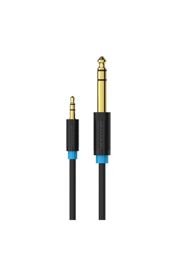 VENTION 3.5mm Male to 6.5mm Male Audio Cable 0.5M Black (BABBD) (VENBABBD)