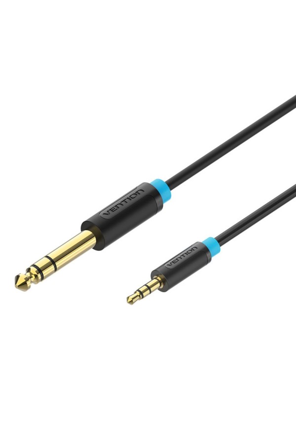 VENTION 3.5mm Male to 6.5mm Male Audio Cable 1M Black (BABBF) (VENBABBF)