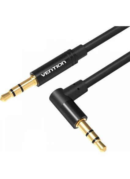 VENTION 3.5mm Male to 90° Male Audio Cable 0.5M Black Metal Type (BAKBD-T) (VENBAKBD-T)