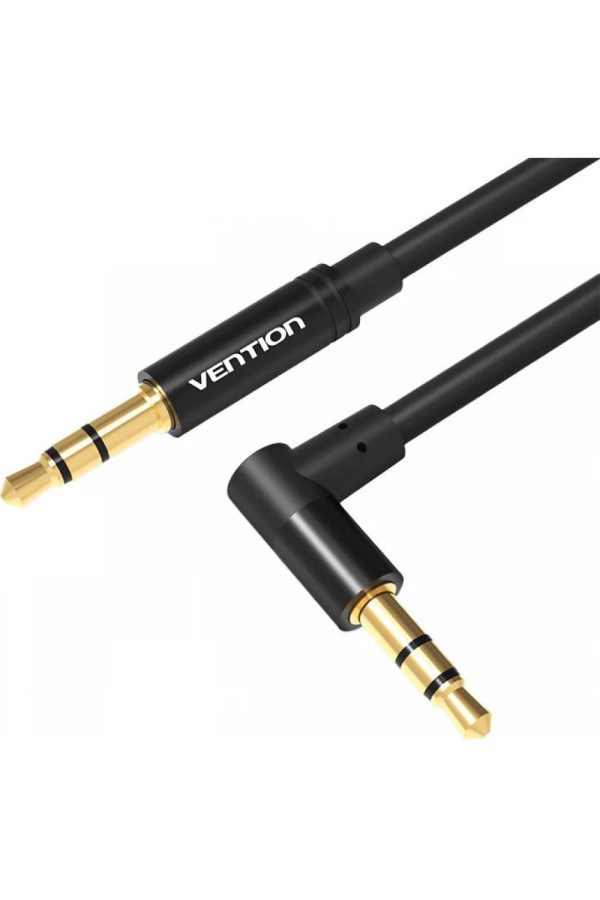 VENTION 3.5mm Male to 90° Male Audio Cable 0.5M Black Metal Type (BAKBD-T) (VENBAKBD-T)