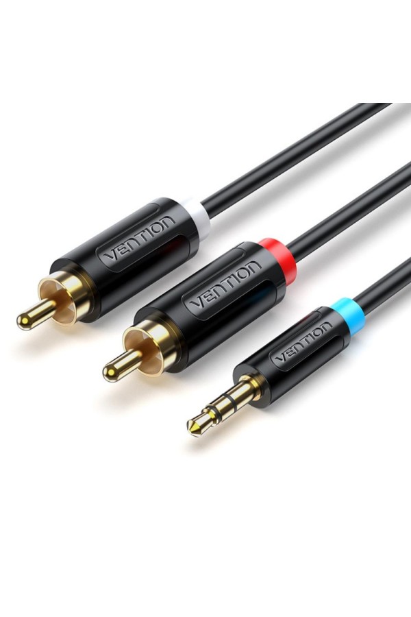 VENTION 3.5mm Male to 2RCA Male Cable 0.5M Black (BCLBD) (VENBCLBD)