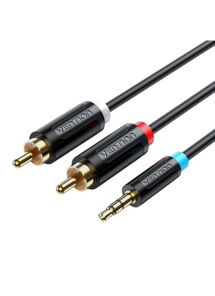 VENTION 3.5mm Male to 2RCA Male Cable 1.5M Black (BCLBG) (VENBCLBG)