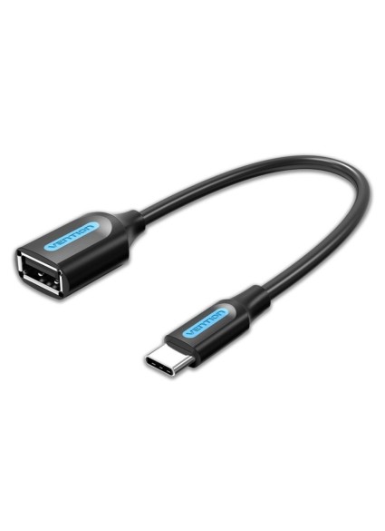 VENTION Type-C Male to USB A Female OTG Cable 0.15M Black PVC Type (CCSBB) (VENCCSBB)