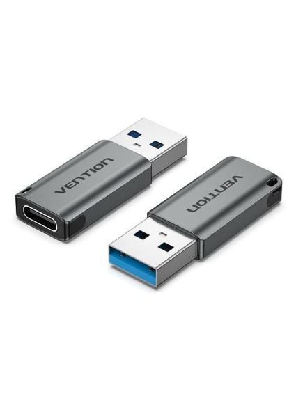 VENTION USB 3.0 Male to Type-C Female Adapter Gray Aluminum Alloy Type (CDPH0) (VENCDPH0)