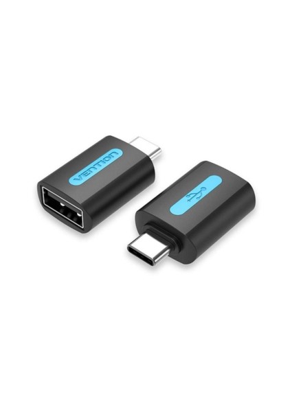 VENTION Type-C Male to USB 2.0 Female OTG Adapter Black PVC Type (CDTB0) (VENCDTB0)