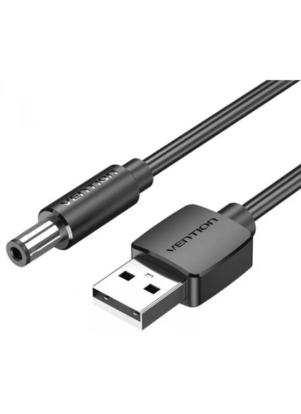 VENTION USB to DC 5.5mm Barrel Jack Power Cable 1M Black Tuning Fork Type (CEYBF) (VENCEYBF)