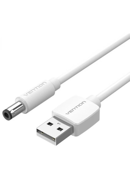 VENTION USB to DC 5.5mm Barrel Jack Power Cable 1M White Tuning Fork Type (CEYWF) (VENCEYWF)