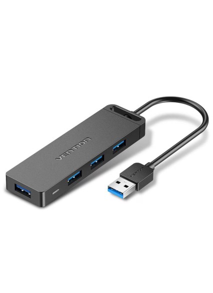 VENTION 4-Port USB 3.0 Hub with Power Supply 0.5M Black (CHLBD) (VENCHLBD)